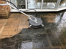 Part cleaned patio