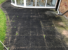 Patio before cleaning